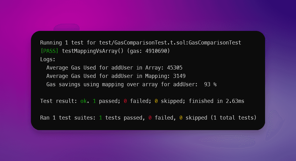 optimise smart contracts gas cost by using mappings vs arrays - retrieval function results